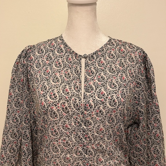Isabel Marant Etoile Mariazo Paisley Floral Printed Cotton Blouse Top Size 36, 4 - Picture 9 of 14